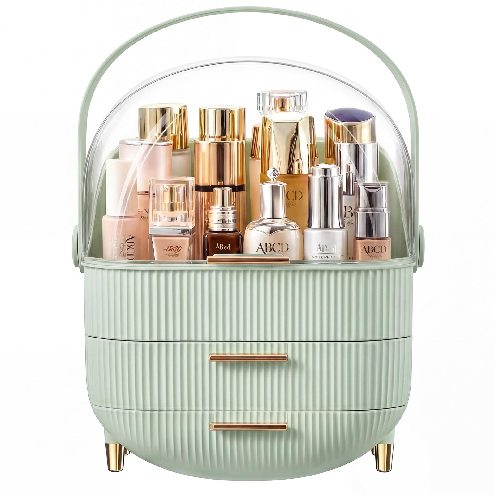 Makeup Organizer Skincare Organizers - Cosmetic Display Cases with Transparent Cover, SkinCare Organizers for Bathroom Countertop, Bedroom Vanity Desk, Lipstick Organizer, White - Image 7